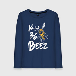 Лонгслив хлопковый женский Killa beez 36, цвет: тёмно-синий