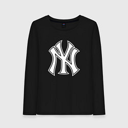 Лонгслив хлопковый женский New York yankees - baseball logo, цвет: черный