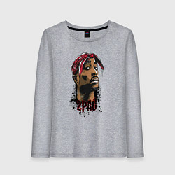 Лонгслив хлопковый женский 2 Pac, цвет: меланж