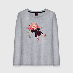 Лонгслив хлопковый женский Аня из аниме и манги семья шпиона, цвет: меланж