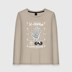 Лонгслив хлопковый женский X-ray streetwear, цвет: миндальный