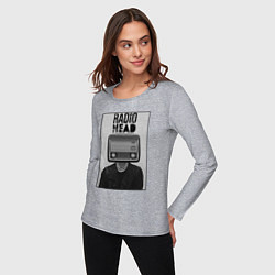 Лонгслив хлопковый женский Radiohead human, цвет: меланж — фото 2