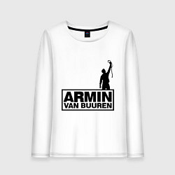 Лонгслив хлопковый женский Armin van buuren, цвет: белый