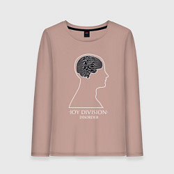 Лонгслив хлопковый женский Joy Division - Disorder, цвет: пыльно-розовый