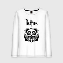 Лонгслив хлопковый женский The Beatles - rock panda, цвет: белый