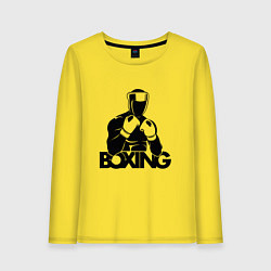 Лонгслив хлопковый женский Boxing art, цвет: желтый