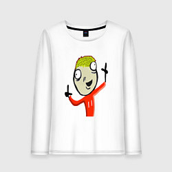 Лонгслив хлопковый женский Membit scream, цвет: белый