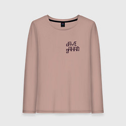 Лонгслив хлопковый женский Dave Gahan - logo, цвет: пыльно-розовый