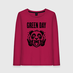 Лонгслив хлопковый женский Green Day - rock panda, цвет: маджента