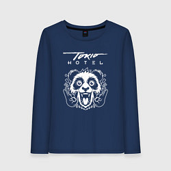 Лонгслив хлопковый женский Tokio Hotel rock panda, цвет: тёмно-синий
