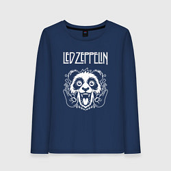Лонгслив хлопковый женский Led Zeppelin rock panda, цвет: тёмно-синий