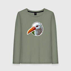 Женский лонгслив Голова чено белого аиста