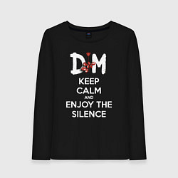 Лонгслив хлопковый женский DM keep calm and enjoy the silence, цвет: черный