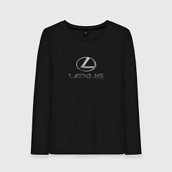 Лонгслив хлопковый женский Lexus авто бренд лого, цвет: черный