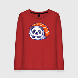 Лонгслив хлопковый женский Roll panda, цвет: красный