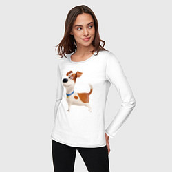 Лонгслив хлопковый женский Пес Макс, цвет: белый — фото 2