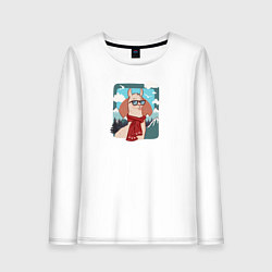 Женский лонгслив Крутая лама покоряет горы