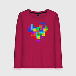Лонгслив хлопковый женский Color tetris, цвет: маджента