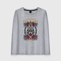 Лонгслив хлопковый женский Рёв тигра, цвет: меланж
