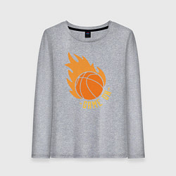 Лонгслив хлопковый женский Game on basketball, цвет: меланж
