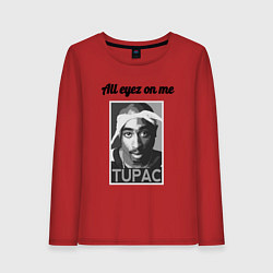 Лонгслив хлопковый женский 2pac Art All eayz on me, цвет: красный