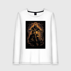 Женский лонгслив Брутальный мотоциклист