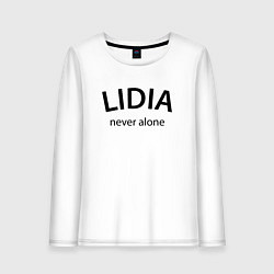 Лонгслив хлопковый женский Lidia never alone - motto, цвет: белый