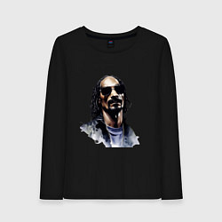Лонгслив хлопковый женский Snoop dog, цвет: черный