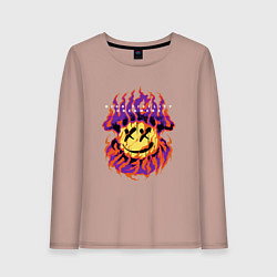 Лонгслив хлопковый женский Мечтатели о высшей верности, цвет: пыльно-розовый