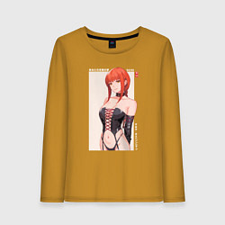Лонгслив хлопковый женский Макима в корсете, цвет: горчичный