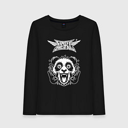 Лонгслив хлопковый женский Babymetal rock panda, цвет: черный