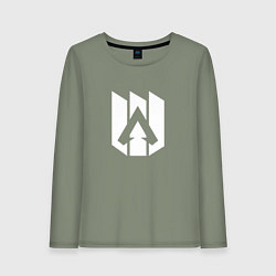 Лонгслив хлопковый женский Стилизованный логотип Апекс Легенд, цвет: авокадо