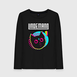 Лонгслив хлопковый женский Lindemann rock star cat, цвет: черный