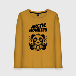 Лонгслив хлопковый женский Arctic Monkeys - rock panda, цвет: горчичный