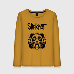 Лонгслив хлопковый женский Slipknot - rock panda, цвет: горчичный