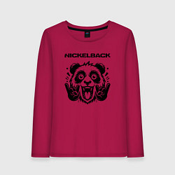 Лонгслив хлопковый женский Nickelback - rock panda, цвет: маджента