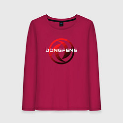 Лонгслив хлопковый женский Dongfeng - logo, цвет: маджента