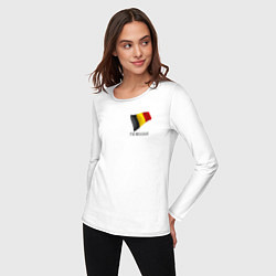 Лонгслив хлопковый женский Im Belgian - motto, цвет: белый — фото 2