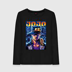 Лонгслив хлопковый женский Jojo - Jotaro Kujo ai art, цвет: черный