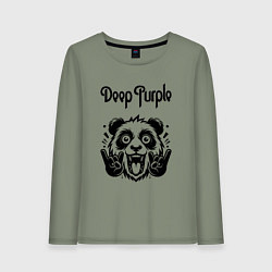 Лонгслив хлопковый женский Deep Purple - rock panda, цвет: авокадо