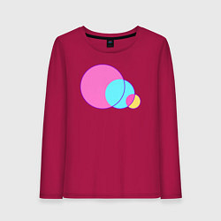 Лонгслив хлопковый женский Три пересеченных круга, цвет: маджента