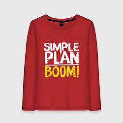 Лонгслив хлопковый женский Simple plan - boom, цвет: красный