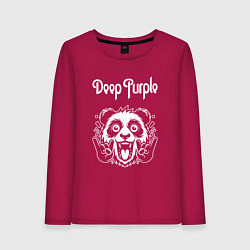 Лонгслив хлопковый женский Deep Purple rock panda, цвет: маджента