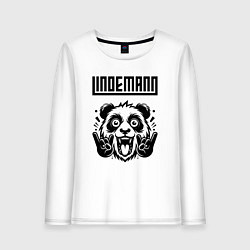 Лонгслив хлопковый женский Lindemann - rock panda, цвет: белый