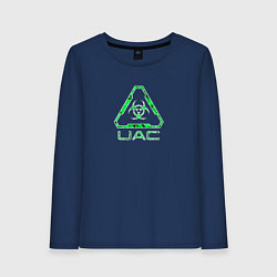Лонгслив хлопковый женский UAC зелёный повреждённый, цвет: тёмно-синий