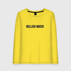 Лонгслив хлопковый женский Hellish music, цвет: желтый