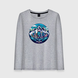 Лонгслив хлопковый женский Город Нальчик, цвет: меланж
