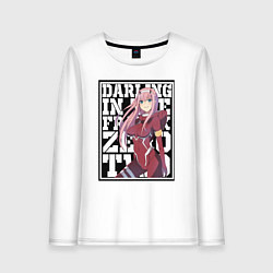 Лонгслив хлопковый женский Darling in the FranXX zero, цвет: белый