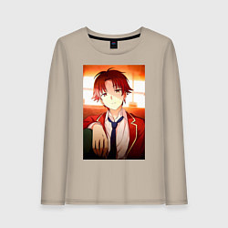 Лонгслив хлопковый женский Киётака Аянокоджи, цвет: миндальный