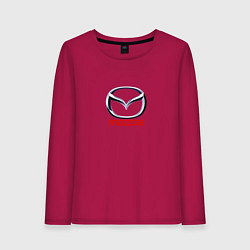 Лонгслив хлопковый женский Mazda logo, цвет: маджента